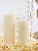 Preview: 6 pillar candles Rio cream 15cm