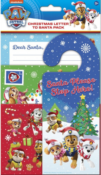 Lettera di Babbo Natale Paw Patrol con adesivi