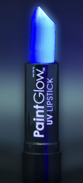 UV glow effect lipstick blue