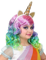Förhandsgranskning: Unicorn barnperuk Misty Rainbow