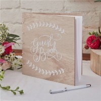 Rustiek bruiloft-gastenboek 21,5 cm