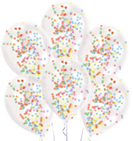 Vorschau: 6 Poppi Konfetti Ballons bunt