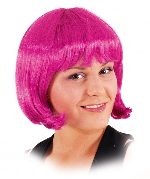 Różowa peruka damska Bob