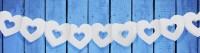 Preview: Garland of hearts made of white paper 3m
