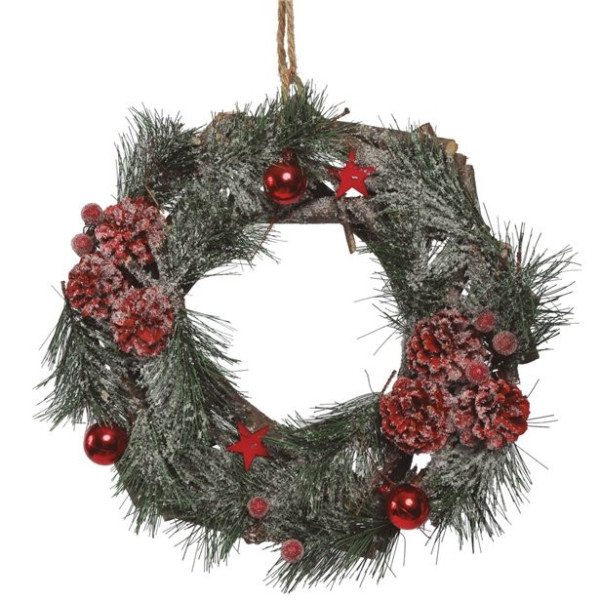 Frosty Christmas wreath 30cm