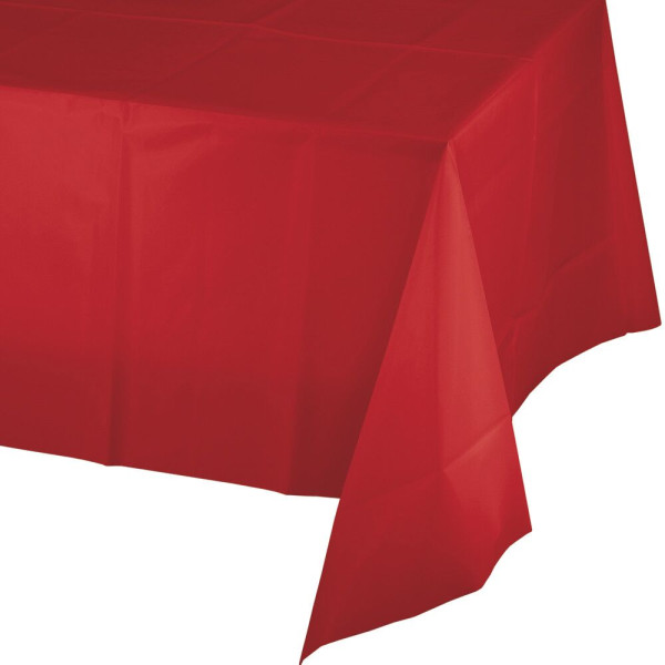 Rote Tischdecke abwischbar 2,74m