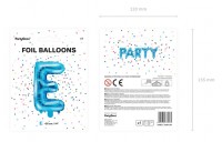 Aperçu: Ballon aluminium E bleu azur 35cm