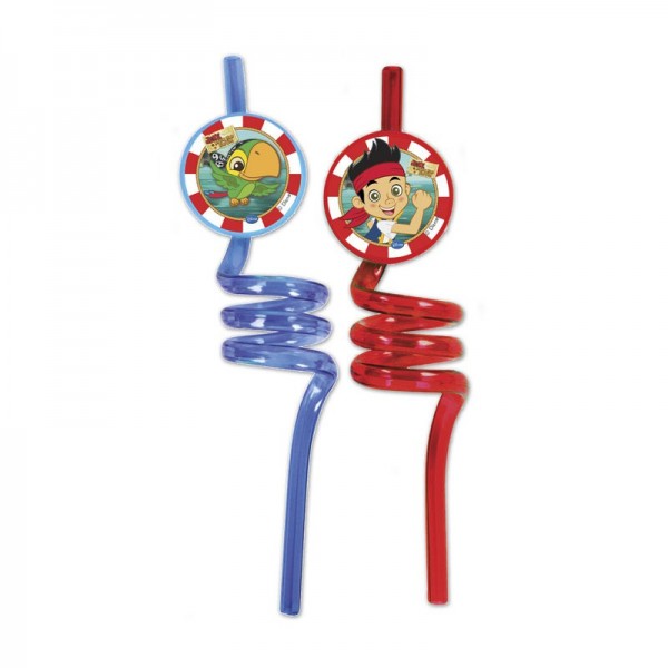 2 cannucce Swing Straw di Captain Jake Neverland Party 27 cm