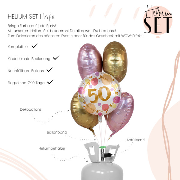 Shiny Dots 50 Ballonbouquet-Set mit Heliumbehälter 3