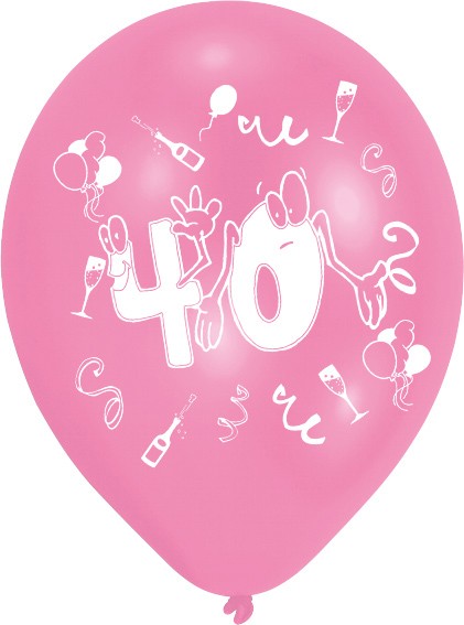 8 galna nummerballonger 40-årsdag färgglada