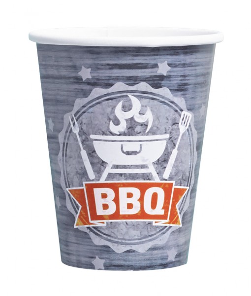 8 Barbecue Pappbecher 266ml