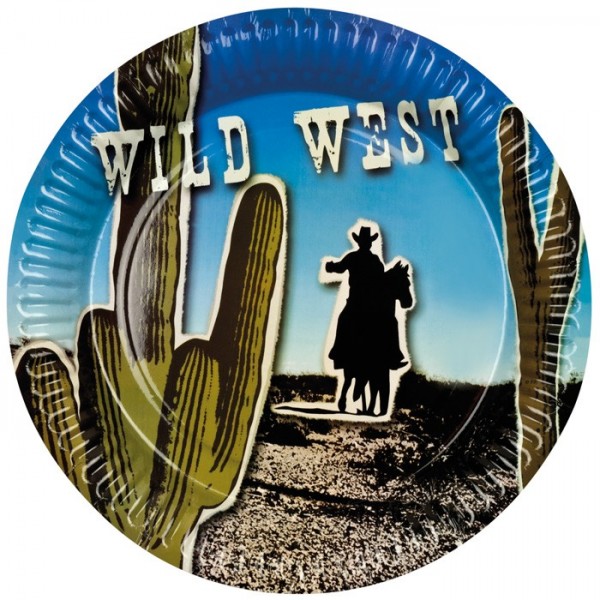 6 Wild Western plader 23cm