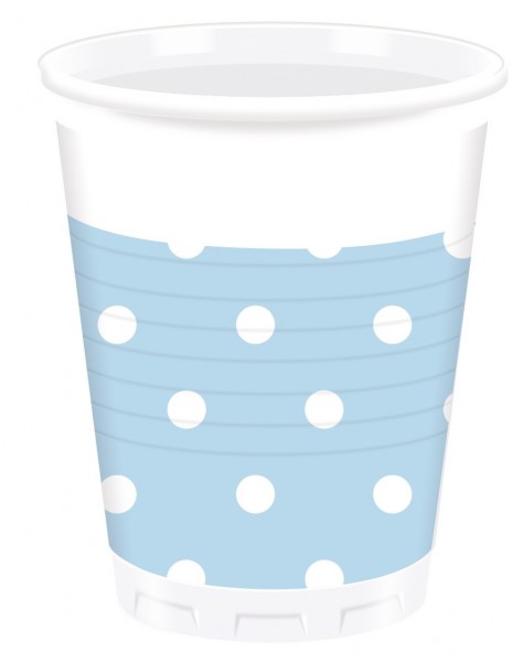 10 bicchieri di plastica Paulina Azur blu punteggiati da 200 ml
