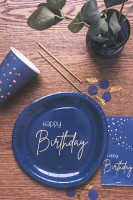 Preview: 80th birthday party picker 36 pieces Elegant blue