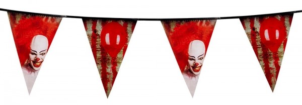 Horror clown wimpel ketting 6m