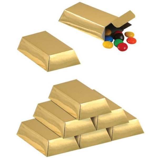 12 pudełek prezentowych sztabek złota 8 x 4 cm