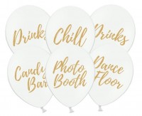 6 chill out party balloons white 30cm