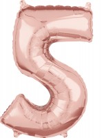 Balon foliowy różowy numer 5 66 cm