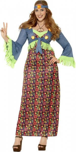 Maxi vestido hippie Stina con diadema