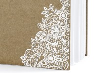Anteprima: Libro degli ospiti vintage con decorazioni bianche