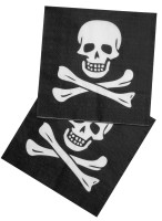 Vorschau: 20 Piratenparty Totenkopf Servietten 33cm