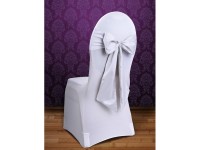 Aperçu: 1 ruban de satin pour chaises blanc 15cm x 2,75m