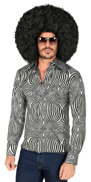 70s disco men's shirt holographic