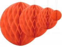 Oversigt: Honeycomb-kugle Lumina orange 10cm