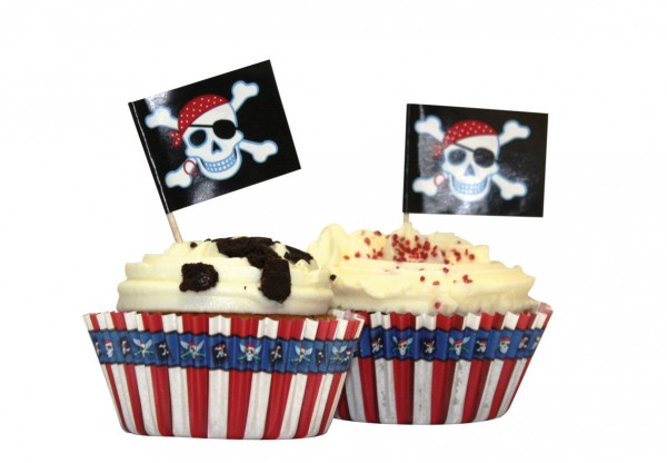 Pinchos pirata para cupcakes 48 piezas