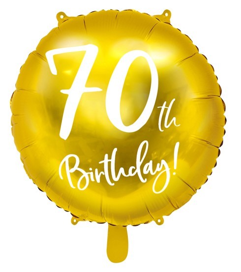 Glanset 70th fødselsdag folie ballon 45cm