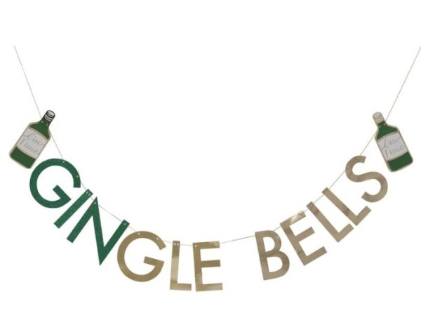 Gouden Kerst Gingle Bells slinger 2m