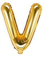 Preview: Foil balloon V gold 35cm