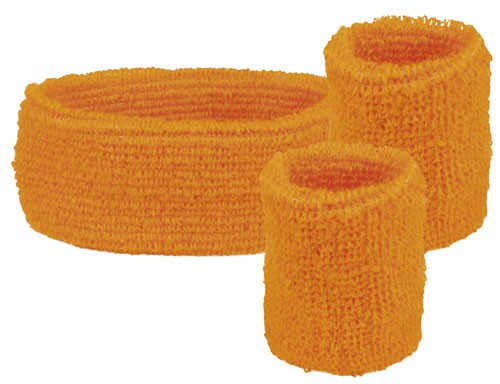 Orange sweatbands set of 3