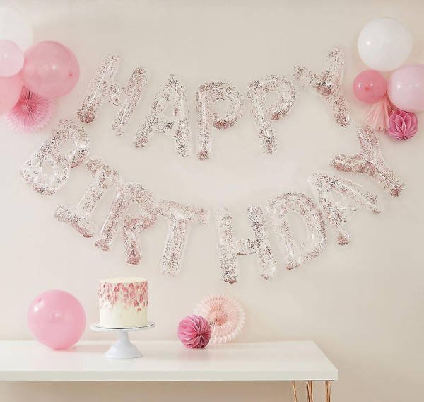 Happy Birthday confetti balloons garland 4m