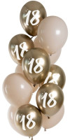 12 Złotych 18-tych balonów mix 33cm