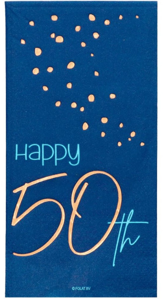 50-års fødselsdag 10 servietter Elegant blå