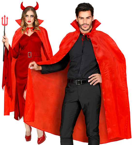 Capa de Halloween diablo en rojo 130cm