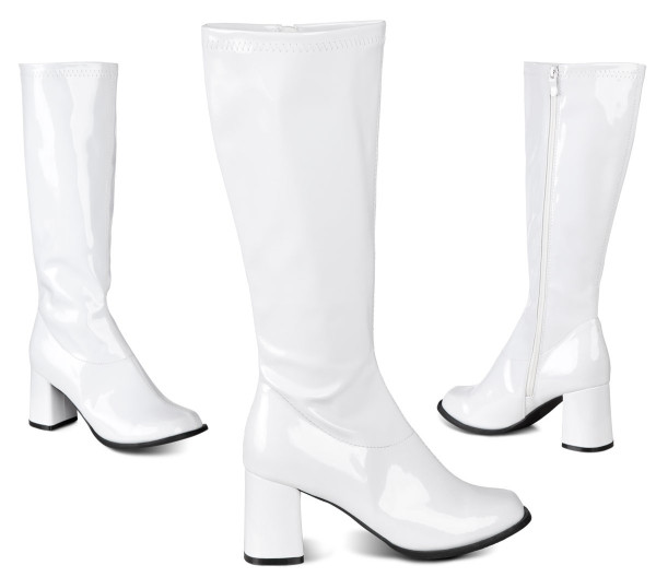 70s white patent leather boots
