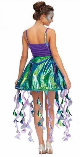 Disfraz de medusa rey iridiscente para mujer 2