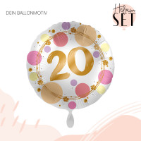 Vorschau: Shiny Dots 20 Ballonbouquet-Set mit Heliumbehälter