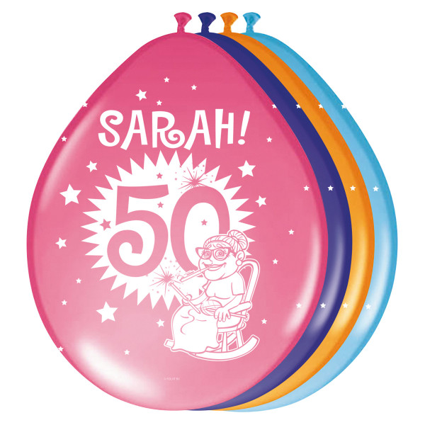 8 palloncini colorati 50 ° compleanno