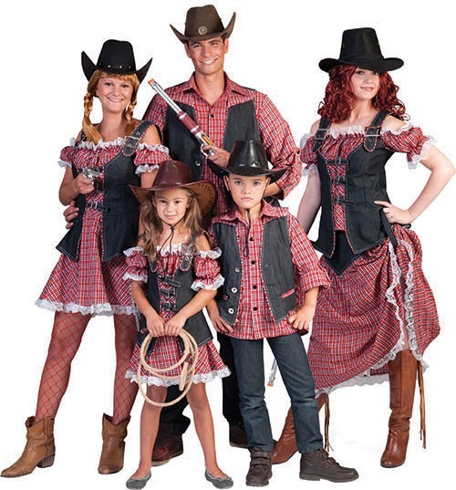 Rødt vestlige Texas damer kostume 3