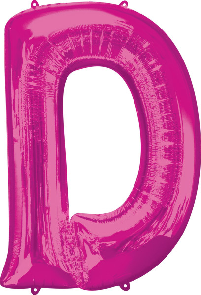 Globo de lámina letra D rosa XL 83cm