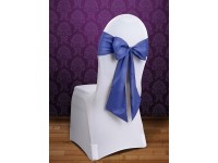 Aperçu: 10 rubans de satin pour chaises bleu 15cm x 2,75m