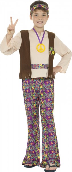 Disfraz de hippie de amor y paz para niño