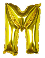 Vorschau: Goldener Buchstabe M Folienballon 40cm