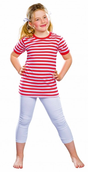 T-shirt in cotone rosso e bianco per bambini