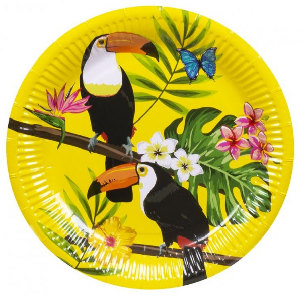 10 Tropical Toucan paper plates 23cm