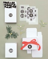 Preview: 24 advent calendar numbers stickers black and white