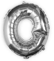 Widok: Srebrny balon foliowy z literą O 40 cm